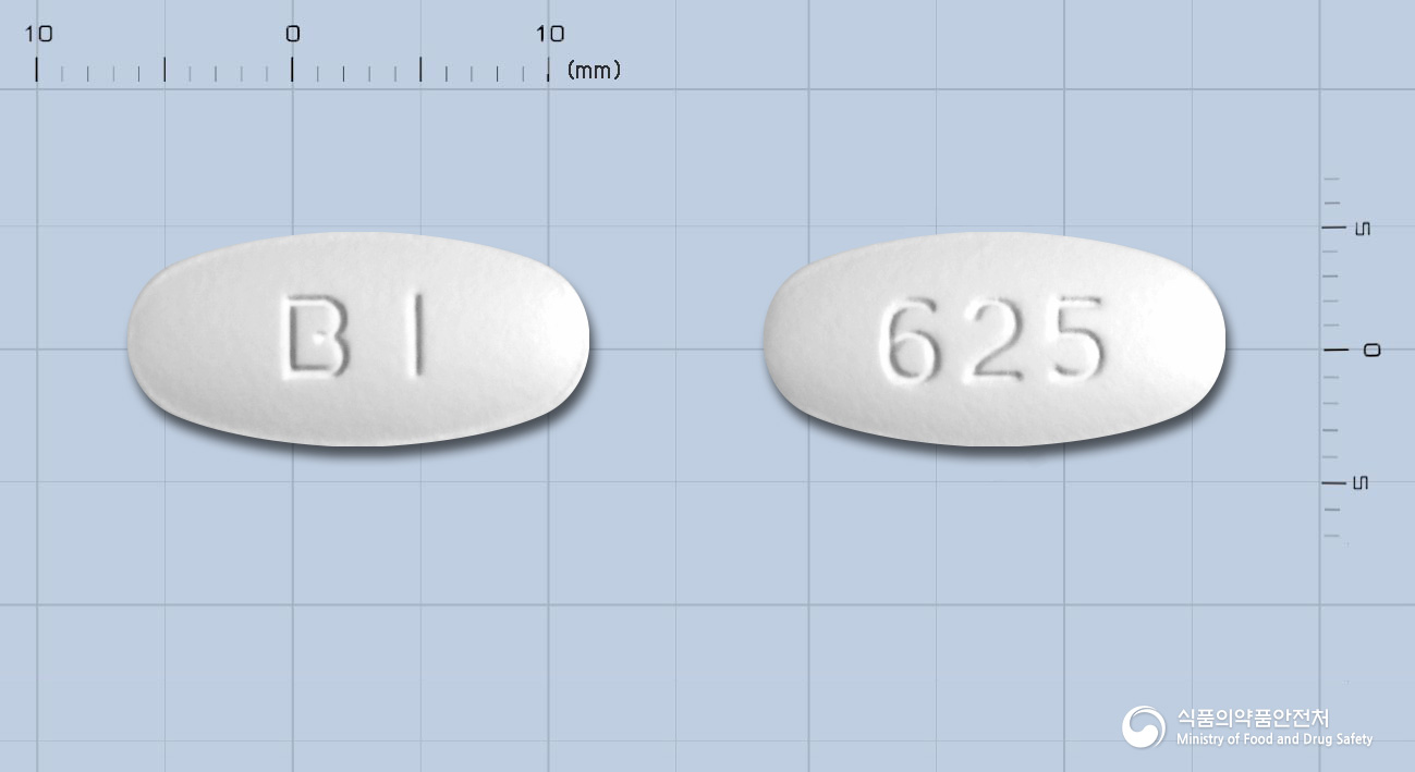 바이크라정625mg(아목시실린·클라불란산칼륨) 제품 이미지