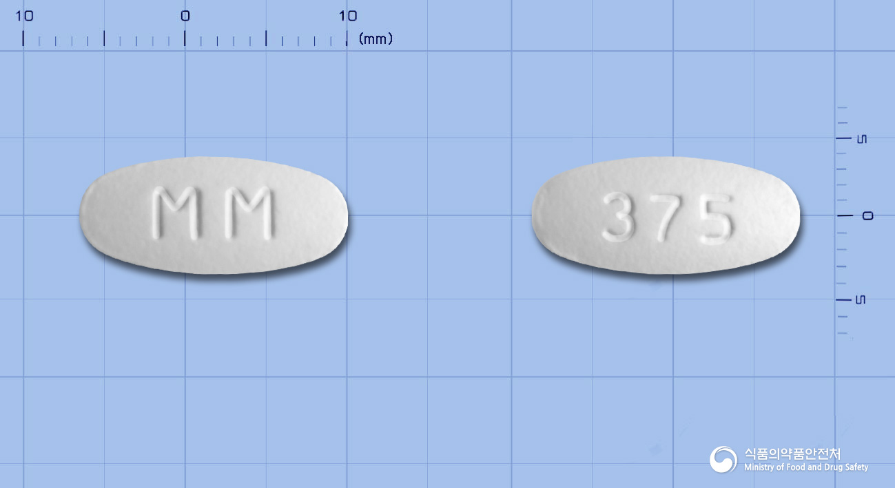 명문아모클란정375mg(아목시실린수화물·클라불란산칼륨(2:1)) 제품 이미지