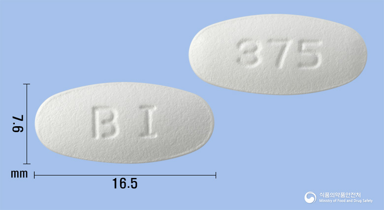 바이크라정375mg(아목시실린·클라불란산칼륨) 제품 이미지