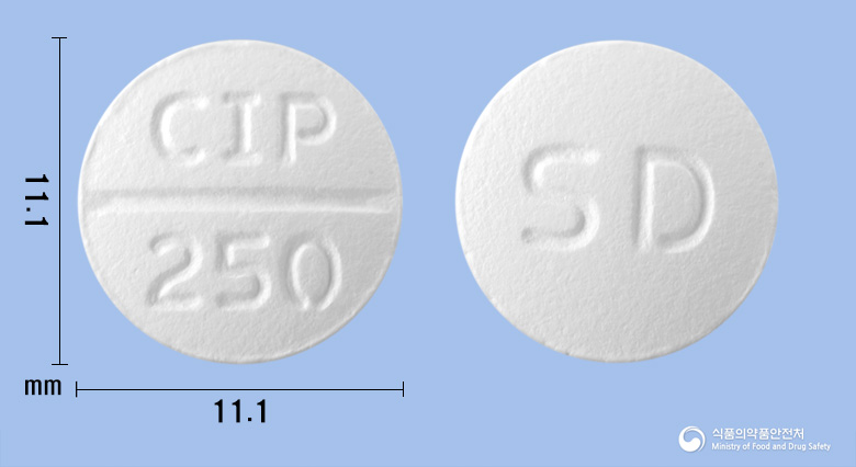 팜젠시프로플록사신정250mg(시프로플록사신염산염) 제품 이미지