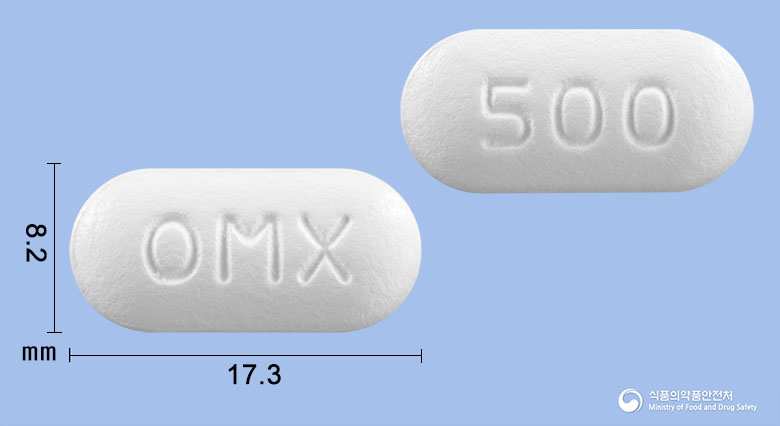 오메틴듀오정500mg(아목시실린·클라불란산칼륨(7:1)) 제품 이미지