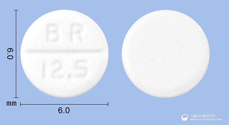 카프릴정12.5밀리그람(캅토프릴)수출명;Captolongtablet12.5mg(captopril) 제품 이미지