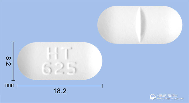 하이크라정625mg(아목시실린수화물.클라불란산칼륨(4:1)) 제품 이미지
