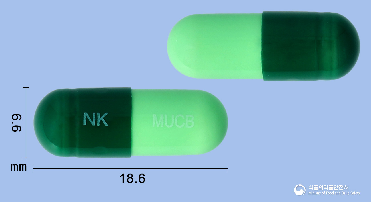 뮤코반캡슐200mg(아세틸시스테인) 제품 이미지